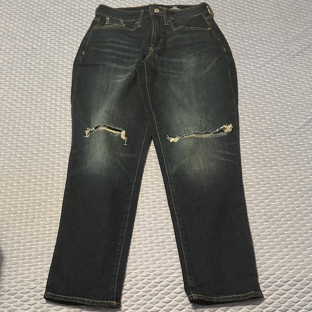 Distressed Dark Navy Jeans